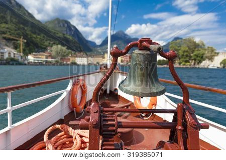 Lake Garda, Italy, Europe, August 2019, A View Of The Vintage Paddle Steamer Ship Italia