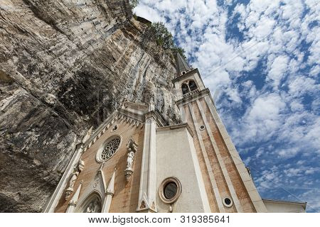 Spiazzi, Italy, Europe, August 2019, The Sanctuary Of Madonna Della Corona Church