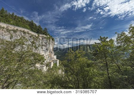 Spiazzi, Italy, Europe, August 2019, The Sanctuary Of Madonna Della Corona Church