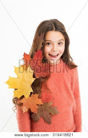 Seasonal Hair Loss In Autumn Is Most Often Caused By The Repercussions Of Summer. Girl Cute Child Lo