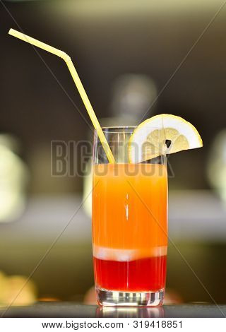 glass of cocktail on the bar