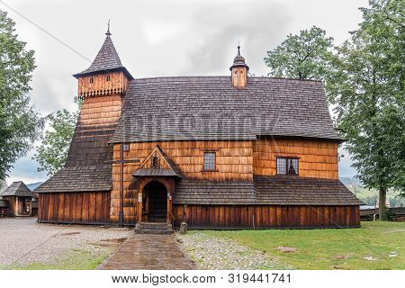 View At The Wooden Church Of Saint Michael Archangel In Debno Village, Poland