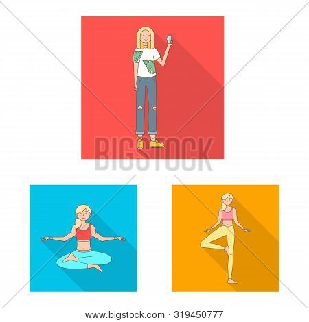 Vector Design Of Woman And Body Icon. Set Of Woman And Style Vector Icon For Stock.