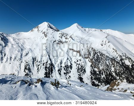 Amazing Winter Landscape Of Vihren And Kutelo Peaka, Pirin Mountain, Bulgaria