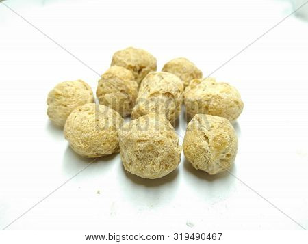 A Picture Of Soyachunks Isolated On A White Background