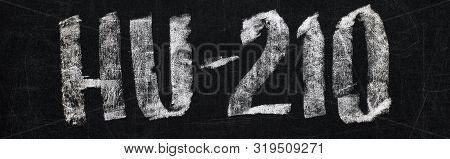 Panoramic Shot Of Black Chalk Board With Lettering Hu-210