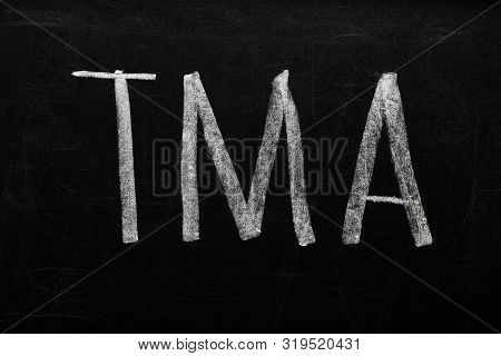 Top View Of Black Chalk Board With Lettering Tma
