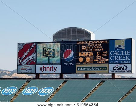 Oakland - August 4, 2010: Bart Double Play Wednesday With $2 Tickets And $1 Hot Dog Advertised On Sc