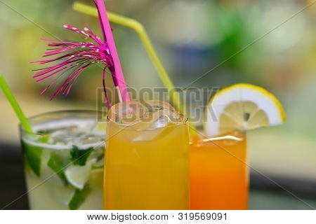 glass of cocktail on the bar