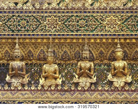 Guardian Demon Statues On Phra Mondop At The Emerald Buddha Temple, Bangkok