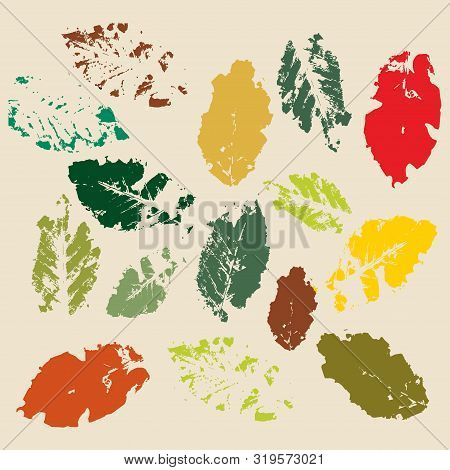 Abstract  Pattern With Leaves Background. Light Brown Background.