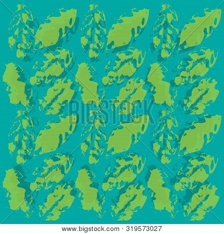 Abstract  Pattern With Leaves Background For Print Textile, Wrapping.