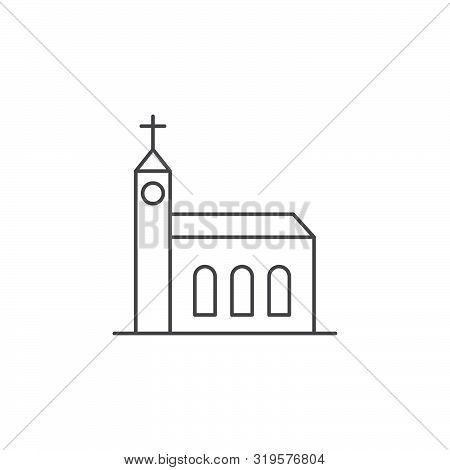 Church Building Vector Icon Symbol Christian Isolated On White Background