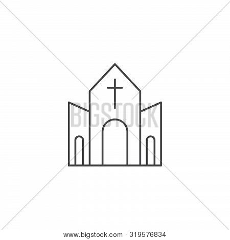 Church Building Vector Icon Symbol Christian Isolated On White Background