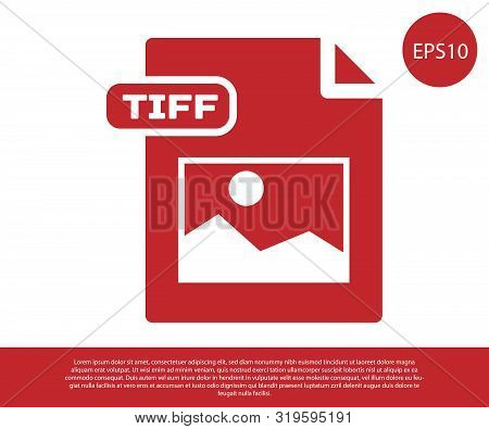 Red Tiff File Document. Download Tiff Button Icon Isolated On White Background. Tiff File Symbol. Ve