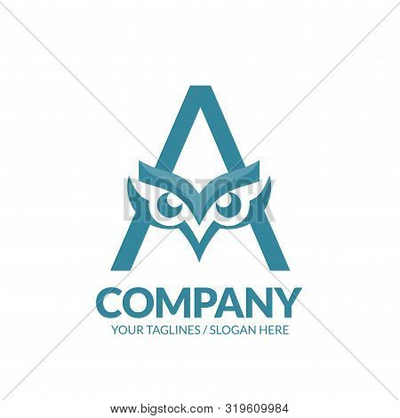 Creative Initial Letter A And Owl Head Logo Concept Vector Element