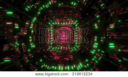 Abstract Reflection Background With Red Tringle Wireframe Design 3d Rendering Wallpaper