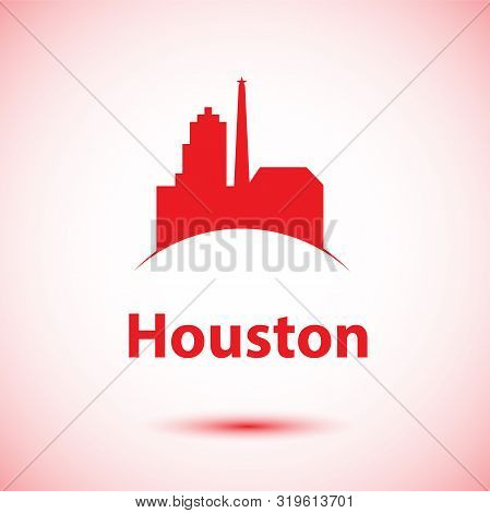 Houston Usa, Detailed Silhouette. Trendy Vector Illustration, Flat Style. Stylish Andmark. Concept F