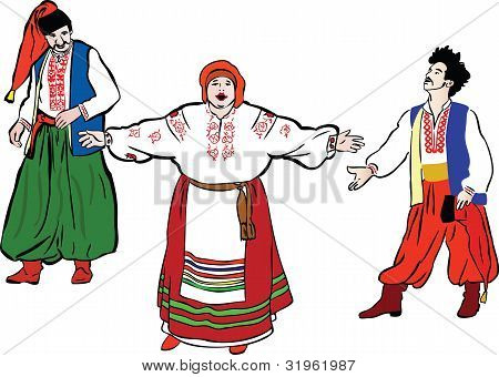 ludzie w ukraińskie stroje ludowe