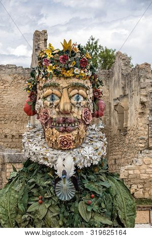 Les Baux, France - June 26, 2017: The Artwork, Titled Spring Is Four Seasons Three-dimensional Inter