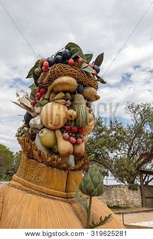 Les Baux, France - June 26, 2017: The Artwork, Titled Summer Is Four Seasons Three-dimensional Inter