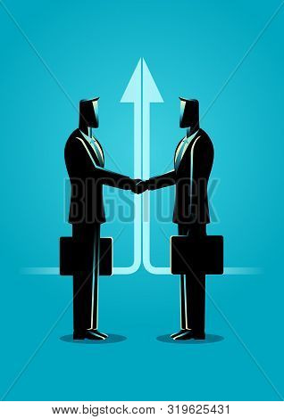 Business Concept Vector Illustration. Business Deal And Teamwork