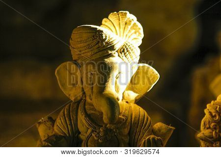 Statue Of Lord Ganesha Made From Plaster Of Paris Without Color