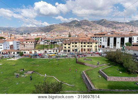 Cusco, Peru - 05/24/2019: The Gardens At Qoricancha And Santo Domingo In Cusco, Peru.