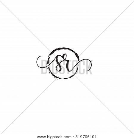 Sr Initial Handwriting Logo Vector,handwritten Logo For Fashion, Sr Initial Beauty Monogram Logo Wit