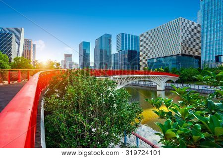 Architectural Landscape Of The Southern Business District Of Ningbo, Zhejiang, China