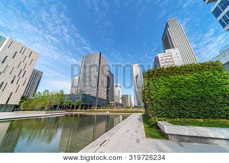 Architectural Landscape Of The Southern Business District Of Ningbo, Zhejiang, China