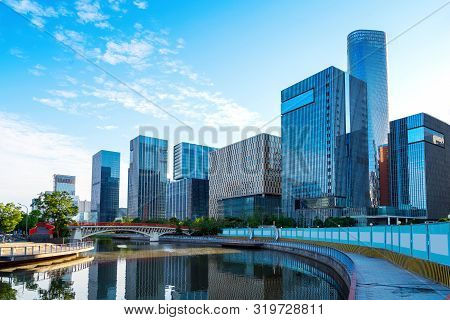 Architectural Landscape Of The Southern Business District Of Ningbo, Zhejiang, China