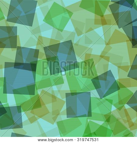Abstract Squares Pattern. Blue Geometric Background. Remarkable Random Squares. Geometric Chaotic De