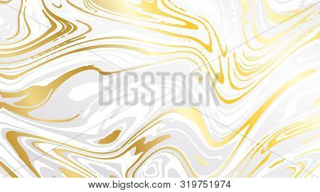 White And Gold Marble Background. Marble Texture Design. Abstract Background. Stock. Oil Painting St
