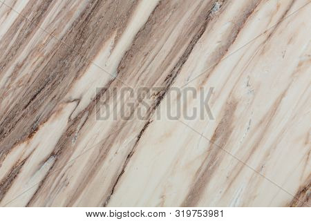 Brown Lines On Soft Beige Murble. High Quality Texture In Extremely High Resolution.