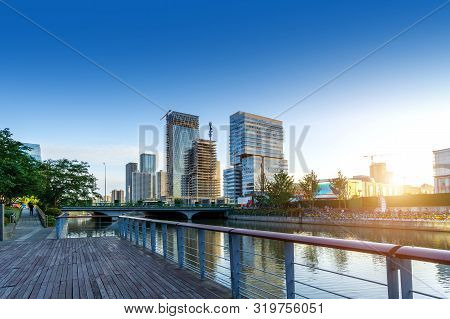 Landscape Of Southern Ningbo Business District, Zhejiang, China