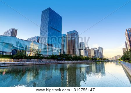 Architectural Landscape Of The Southern Business District Of Ningbo, Zhejiang, China