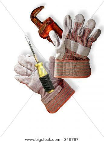 เครื่องหมายและสัญลักษณ์ของงานและแรงงาน - งานถุงมือ และเครื่องมือ