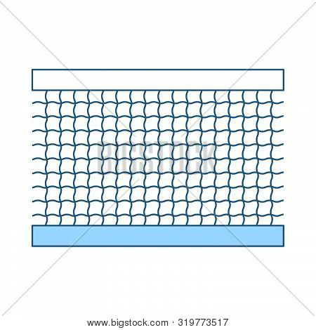 Tennis Net Icon. Thin Line With Blue Fill Design. Vector Illustration.