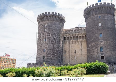 Naples, Italy - July 16: Castel Nuovo On July 16, 2019. Castel Nuovo Is A Medieval Castle Located In