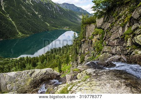 Panorama Viem On Morskie Oko From The To The Czarny Staw, Tatra, Poland