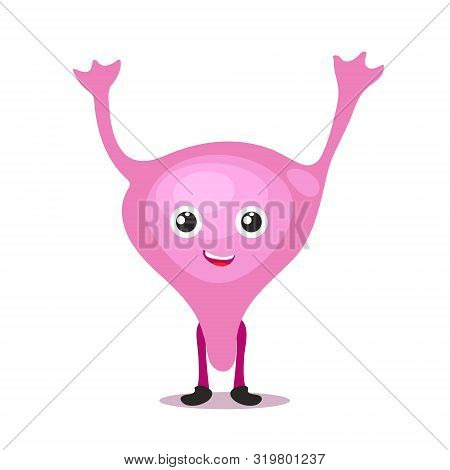 Human Internal Organ Character Smile Funny Cute Twins Bladder With Eyes, Legs And Hands. Anatomy.pin
