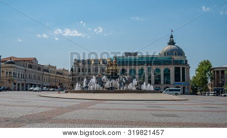 Kutaisi, Georgia - 21.08.2019: View To Colchis Fountain And Central Square Of Kutaisi.