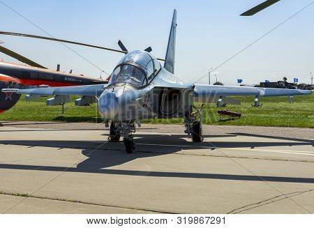 Zhukovsky, Moscow Region, Russia - August 28, 2019: Russian Combat Training Aircraft Of The New Gene