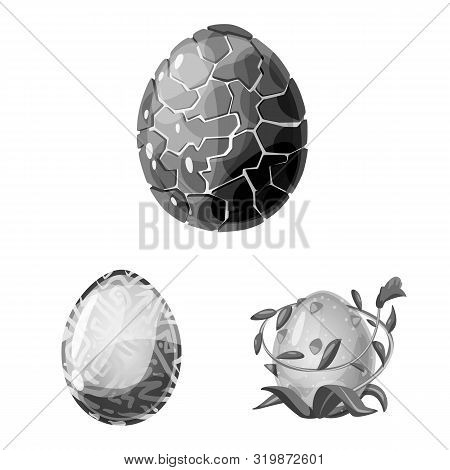 Vector Design Of Monster And Fantasy Sign. Set Of Monster And Big Stock Vector Illustration.