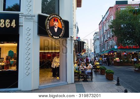Istanbul, Turkey - September, 2018: Entrance To Ismail Hakkizade Hafiz Mustafa 1864 Baklava Store An