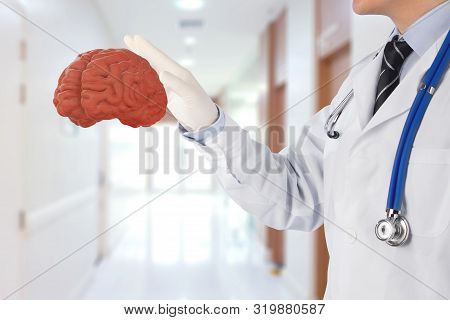 Doctor Touch Brain Check Human Brain , 3d Concept