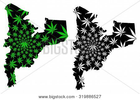 Dakahlia Governorate (governorates Of Egypt, Arab Republic Of Egypt) Map Is Designed Cannabis Leaf G