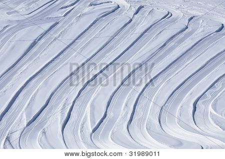 오스트리아 알프스에서 크로스 컨트리 스키 슬로프