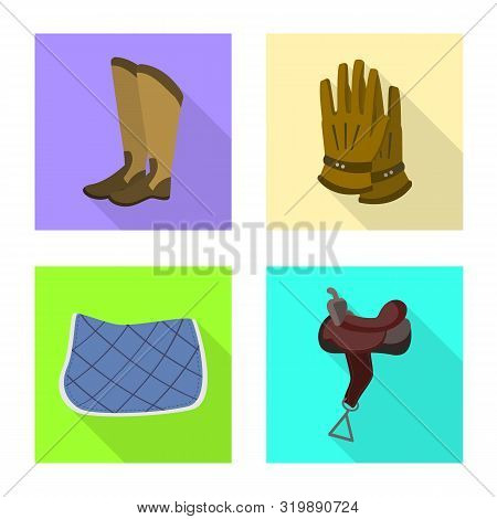 Vector Design Of Track And Racing Logo. Collection Of Track And Riding Vector Icon For Stock.